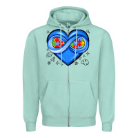Seafoam infinity heart autism awareness Zipper Hoodie - JahusDesignShop