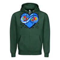 Sports Green infinity heart autism awareness Zipper Hoodie - JahusDesignShop