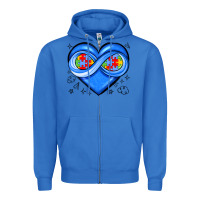 True Royal infinity heart autism awareness Zipper Hoodie - JahusDesignShop