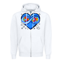 White infinity heart autism awareness Zipper Hoodie - JahusDesignShop