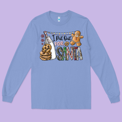 I Put Out For Santa Long Sleeve Tee Designed By Cowhidedigitalart