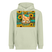 Matcha western farm chicken coop animals sunflowers leopard turquoise wooden Heavyweight Hoodie - Artiststas