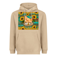 Mushroom western farm chicken coop animals sunflowers leopard turquoise wooden Heavyweight Hoodie - Artiststas