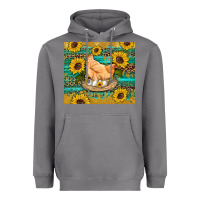 Storm western farm chicken coop animals sunflowers leopard turquoise wooden Heavyweight Hoodie - Artiststas