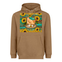 Toasted Coconut western farm chicken coop animals sunflowers leopard turquoise wooden Heavyweight Hoodie - Artiststas