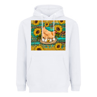 White western farm chicken coop animals sunflowers leopard turquoise wooden Heavyweight Hoodie - Artiststas