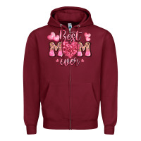 Burgundy best mom ever mother's day Zipper Hoodie - JahusDesignShop