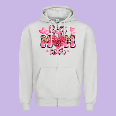 Best Mom Ever Mother's Day Zipper Hoodie Designed By Jahusdesignshop