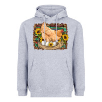 Heather Grey western farm chicken coop animals eggs sunflowers leopard serape woode Heavyweight Hoodie - Artiststas