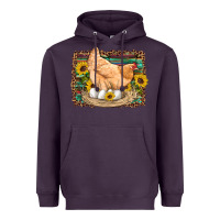 Plum western farm chicken coop animals eggs sunflowers leopard serape woode Heavyweight Hoodie - Artiststas
