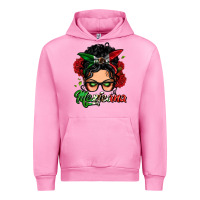 Fuchsia Pink mexicana woman messy bun Urban Hoodie - LillyAllenDesigns