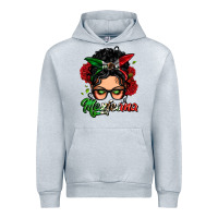 Heather Grey mexicana woman messy bun Urban Hoodie - LillyAllenDesigns