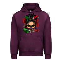 Mauve Wine mexicana woman messy bun Urban Hoodie - LillyAllenDesigns