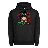 Pigment Black mexicana woman messy bun Urban Hoodie - LillyAllenDesigns