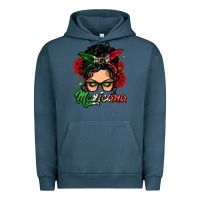 Pigment Midnight Navy mexicana woman messy bun Urban Hoodie - LillyAllenDesigns