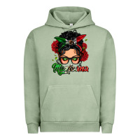Pigment Oil Green mexicana woman messy bun Urban Hoodie - LillyAllenDesigns