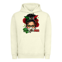 Pigment Pistachio mexicana woman messy bun Urban Hoodie - LillyAllenDesigns