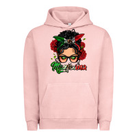 Pigment Salmon mexicana woman messy bun Urban Hoodie - LillyAllenDesigns