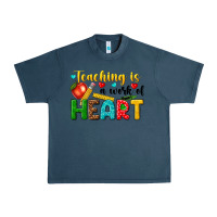 Midnight Navy teaching is a work of heart tbw Urban Heavy Tee - texasbilliewilder