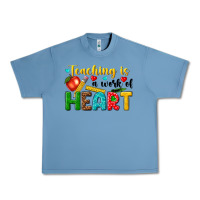 Pebble Blue teaching is a work of heart tbw Urban Heavy Tee - texasbilliewilder