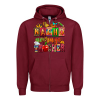 Burgundy nacho average teacher Zipper Hoodie - AdoDesignShop