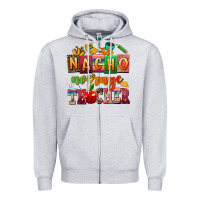 Heather Grey nacho average teacher Zipper Hoodie - AdoDesignShop