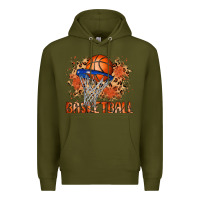Army Green custom name basketball Premium Hoodie - MaliasSmallBusiness