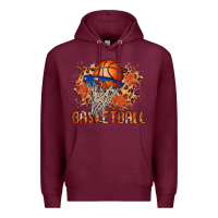 Burgundy custom name basketball Premium Hoodie - MaliasSmallBusiness