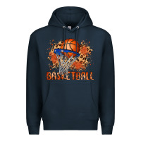 Navy custom name basketball Premium Hoodie - MaliasSmallBusiness