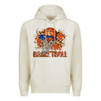 Oatmeal Heather custom name basketball Premium Hoodie - MaliasSmallBusiness