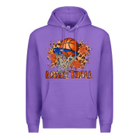 Purple custom name basketball Premium Hoodie - MaliasSmallBusiness