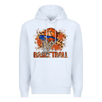 White custom name basketball Premium Hoodie - MaliasSmallBusiness