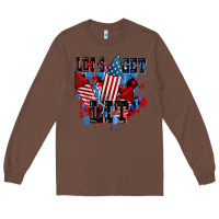 Chestnut Let's get lit 4th of july Long Sleeve Tee - CowGirlArtShop