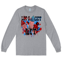 Heather Grey Let's get lit 4th of july Long Sleeve Tee - CowGirlArtShop