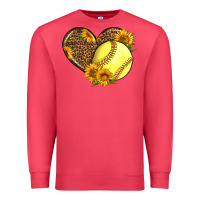 Cardinal Softball Heart With Sunflowers Premium Sweatshirt - LillyAllenDesigns