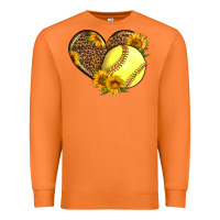 Carrot Softball Heart With Sunflowers Premium Sweatshirt - LillyAllenDesigns