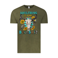 Vintage Olive adulthing is some bullshit with sanflowers and gamstone  tbw Vintage Tee - texasbilliewilder