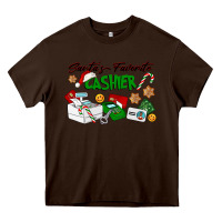 Chocolate Brown Santa's Favorite Cashier Heavy Core Tee - LillyAllenDesigns