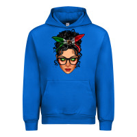 Cobalt mexican latina girl messy bun Urban Hoodie - LillyAllenDesigns