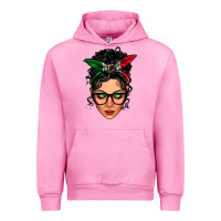 Fuchsia Pink mexican latina girl messy bun Urban Hoodie - LillyAllenDesigns
