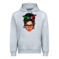 Heather Grey mexican latina girl messy bun Urban Hoodie - LillyAllenDesigns