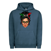 Pigment Midnight Navy mexican latina girl messy bun Urban Hoodie - LillyAllenDesigns