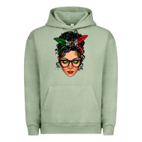Pigment Oil Green mexican latina girl messy bun Urban Hoodie - LillyAllenDesigns