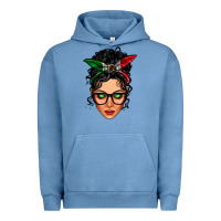 Pigment Pebble Blue mexican latina girl messy bun Urban Hoodie - LillyAllenDesigns