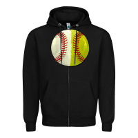 Black half baseball softball Zipper Hoodie - JahusDesignShop