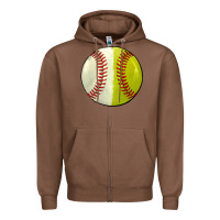 Chestnut half baseball softball Zipper Hoodie - JahusDesignShop