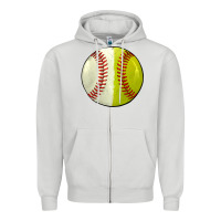 Dove Grey half baseball softball Zipper Hoodie - JahusDesignShop