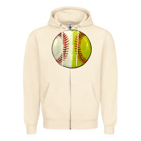 Sandshell half baseball softball Zipper Hoodie - JahusDesignShop
