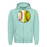 Seafoam half baseball softball Zipper Hoodie - JahusDesignShop