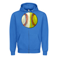 True Royal half baseball softball Zipper Hoodie - JahusDesignShop